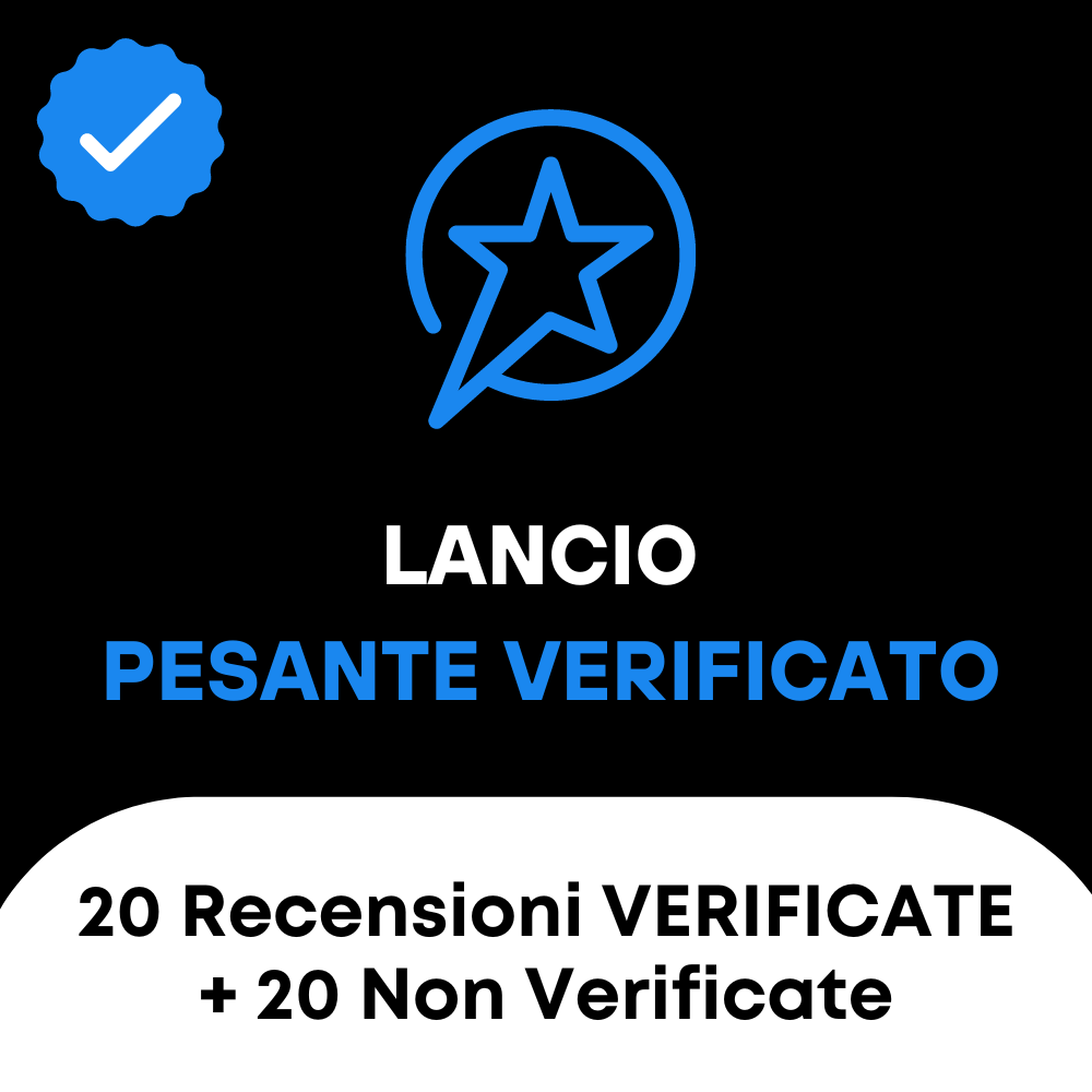 Lancio Pesante Verificato: 20 VERIFICATE + 20 Non Verificate